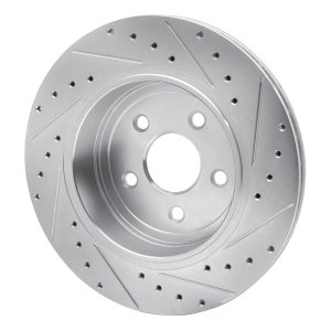 Jeep Grand Cherokee Brake Rotor (1) - Rear Left - R1 Concepts - Drilled & Slotted - Silver - `06-`10